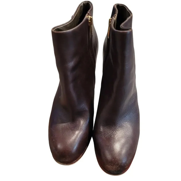 Vince Camuto Womens Grenadine Leather Bootie Clog Chunky Boot Size 9.5 Brown Zip - Picture 4 of 14